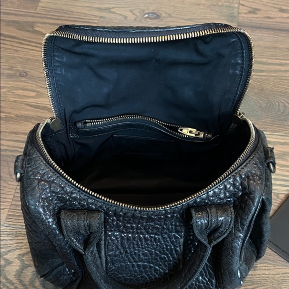 Alexander Wang Distressed Rocco Bag Black Textured Handbag - Picture 5 of 7